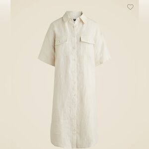 J crew utility linen shirt dress Small Natural